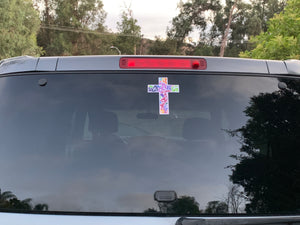 Cross sticker with beautiful color patterns