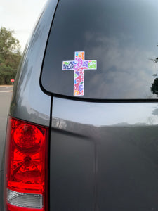 Cross sticker with beautiful color patterns