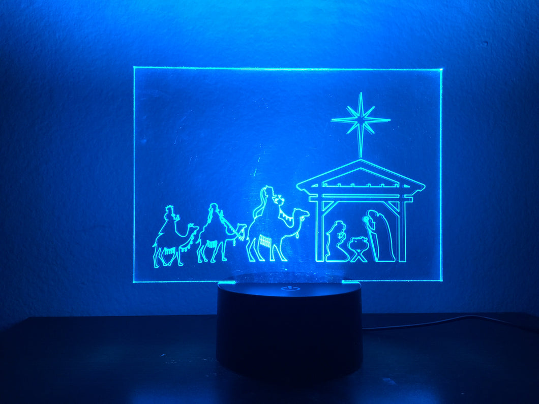 Holy Family and the Three Kings touch lamp